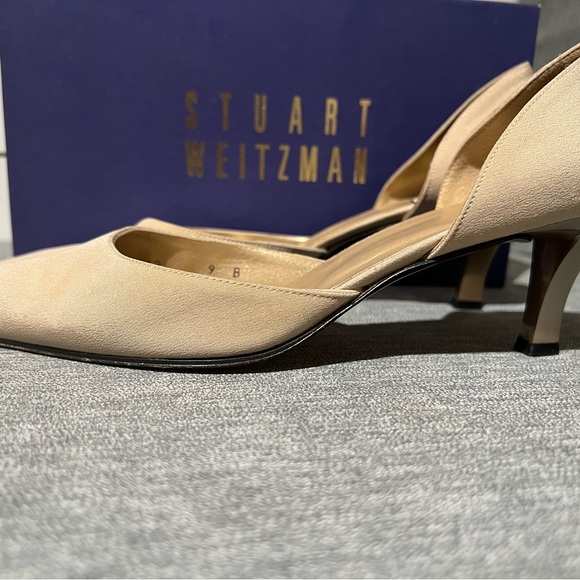 Stuart Weitzman Women's Toucan Taupe Crepe Fabric Pumps Size 9 - Picture 5 of 9